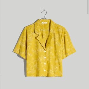 Madewell Yellow Floral Button Down Shirt